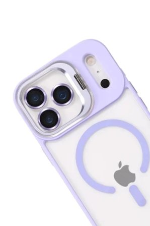 iPhone 18 Pro Max Kılıf M-Safe Şarj Özellikli Lensli Standlı Azn-Remim