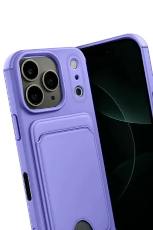 iPhone 18 Pro Max Kılıf Kartlıklı Silikon Kılıf Azn-Kelvin
