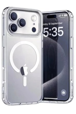 iPhone 18 Pro Max Kılıf M-Safe Şarj Özellikli Şeffaf Azn-YeSiPC03