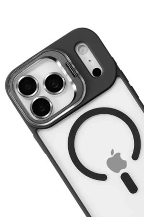 iPhone 18 Pro Max Kılıf M-Safe Şarj Özellikli Lensli Standlı Azn-Remim