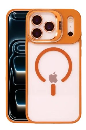 iPhone 18 Pro Max Kılıf M-Safe Şarj Özellikli Lensli Standlı Azn-Remim
