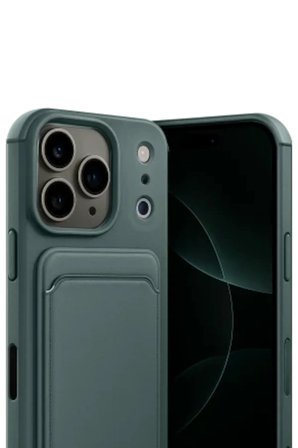 iPhone 18 Pro Max Kılıf Kartlıklı Silikon Kılıf Azn-Kelvin