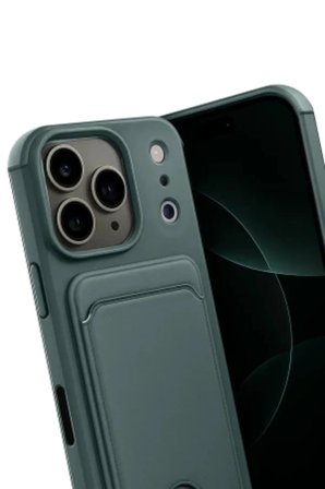 iPhone 18 Pro Max Kılıf Kartlıklı Silikon Kılıf Azn-Kelvin