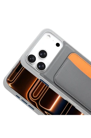 Apple iPhone 18 Pro Max Kılıf Kartlıklı Silikon Kapak Zr-XKart