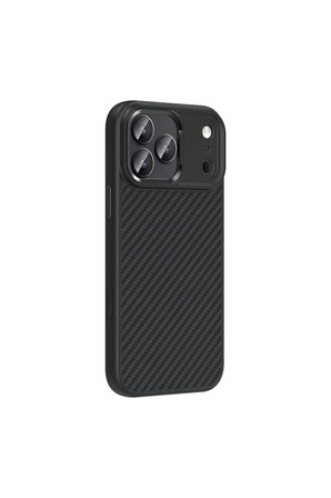 iPhone 18 Pro Max Kılıf M-Safe Şarj Karbon Fiber Görünümlü Silikon Zr-Truva