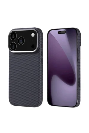 iPhone 18 Pro Max Kılıf M-safe Şarj Karbon Fiber Görünümlü Zr-Nekst