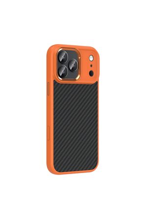 iPhone 18 Pro Max Kılıf M-Safe Şarj Karbon Fiber Görünümlü Silikon Zr-Truva