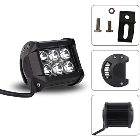 YENİLZD  Off Road Sis Gündüz Farı 18W 6LED Lambası Projektör Beyaz Işık SİS LEDİ