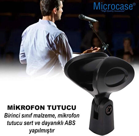 Microcase 180 Derece Ayarlanabilir Universal Mikrofon Tutucu Parça AL4621 SİYAH