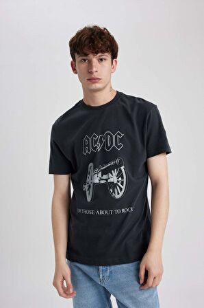 DeFacto AC/DC Bisiklet Yaka Kısa Kollu Tişört B5328AX23WNAR204