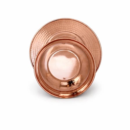 Copper Empire Bakır Servis Seti 18 cm Tabak ve Kase Çorba Sulu Yemek Kelle Paça Sunum Seti