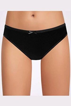 Fiyonklu Siyah Kadın Bikini Külot