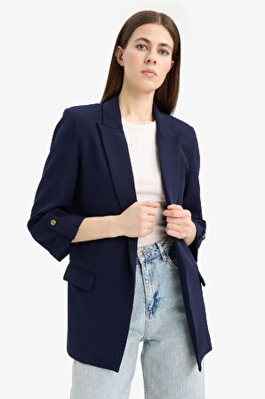 	Regular Fit Ceket Yaka Basic Düz Blazer Ceket