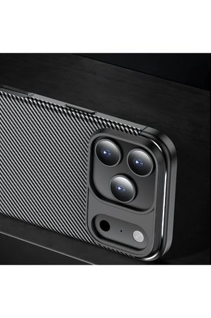 Apple iPhone 18 Pro Max Kılıf Carbon Görünümlü Silikon Zr-Ngro