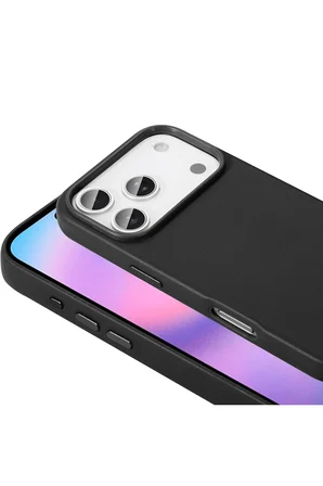 Apple iPhone 18 Pro Max Kılıf M-safe Şarj Özellikli PU Deri Görünümlü Zr-Kupra