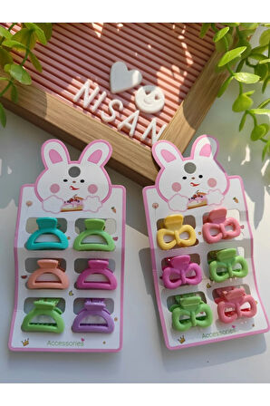 12 Adet Soft Renkli Mandal Toka