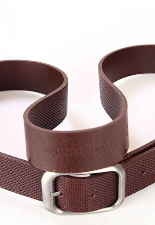 ALEXANDERGARDI ERKEK YUMUŞAK HAKİKİ DERİ KEMER, KAHVERENGİ (19-KMR E 04)