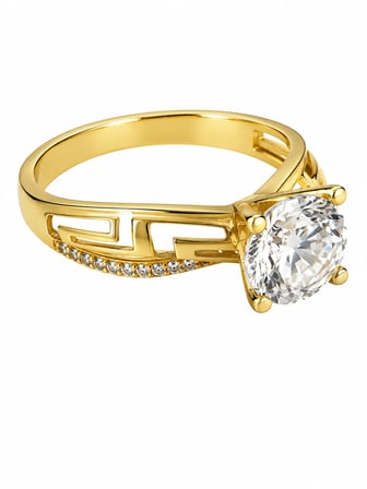Yazıcılar 14 Ayar Altın Tektaş Model Golden Myth Kadın Yüzük 2,92 GR (372)