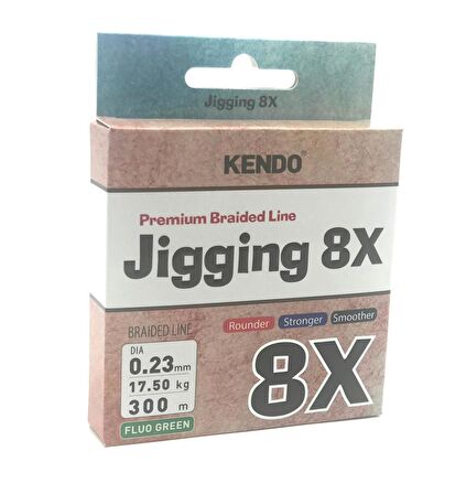 Kendo Jigging 8X Flash 300 mt Örgü İp (FLUO GREEN) 0,20mm