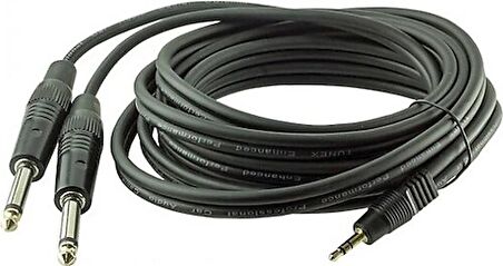 3.5 mm Stereo to 2x6.3 mm Mono Kablo 10 metre