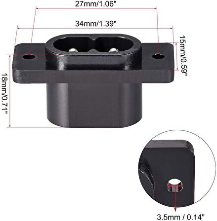 2 Pin Power Erkek Şase
