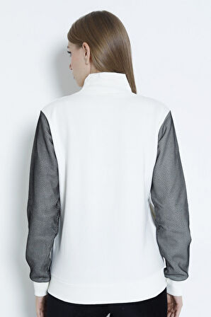 Kadın Uzun Kollu Fermuarlı Taş Detaylı Hırka