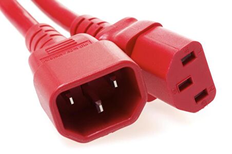 C13-C14 Power Kablosu 2 metre Kırmızı 3x1.5 mm