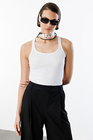 Kadın Fitilli Görünümlü Kalın Askılı Basic Atlet ATLET1