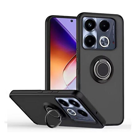 Gpack İnfinix Note 40 Pro Kılıf Montreal Yüzüklü Mıknatıslı Silikon