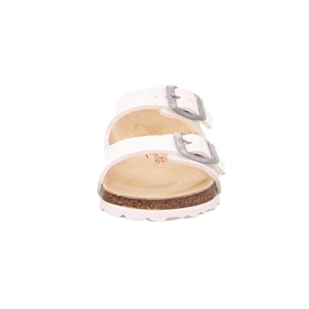 Superfit Fussbett Kadın Mantar Tabanlı Beyaz Simli Terlik