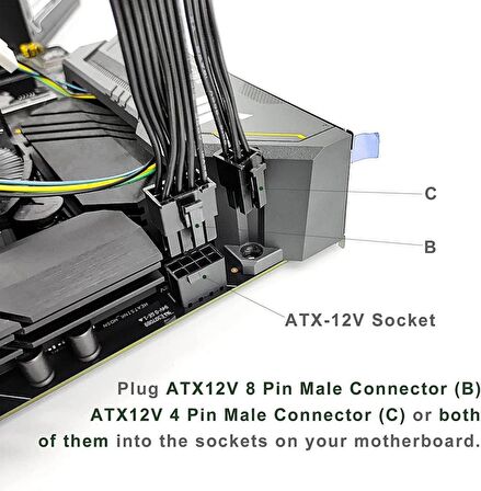 8 pin to 8+4 pin Cpu Kablo Çevirici