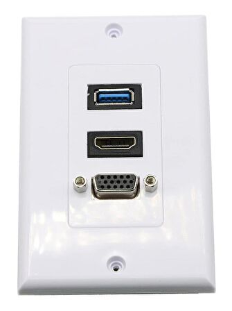 Vga+Hdmi+Usb Duvar Prizi Kablolu