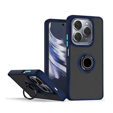 Gpack Tecno Spark 20 Pro Kılıf Montreal Yüzüklü Mıknatıslı Silikon