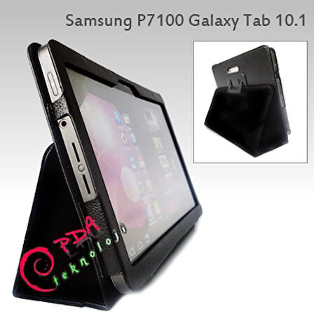 Samsung P7100 Galaxy Tab 10.1" Deri Kılıf Siyah