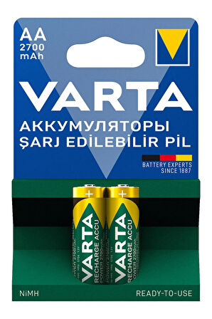 2700mAh AA Şarj Edilebilir Kalem Pil 2'li Paket