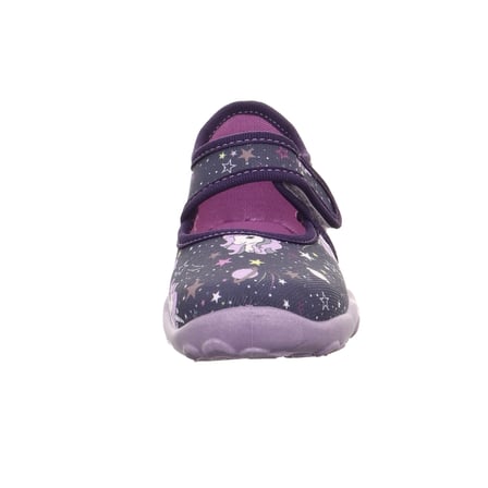 Superfit Bonny Kız Çocuk Ev Kreş Ayakkabısı Unicorn Desenli - Lacivert Mor 800283-8570