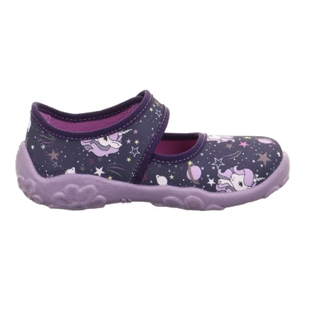 Superfit Bonny Kız Çocuk Ev Kreş Ayakkabısı Unicorn Desenli - Lacivert Mor 800283-8570