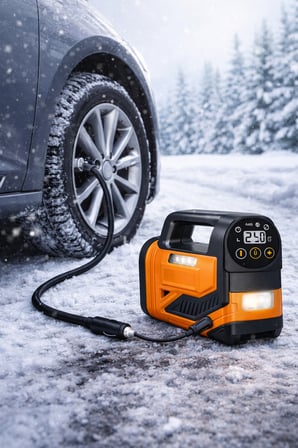 12V Araç Çakmak Girişli 150 PSI Dijital Lastik Şişirme Pompası LED Işıklı Taşınabilir Kompresör