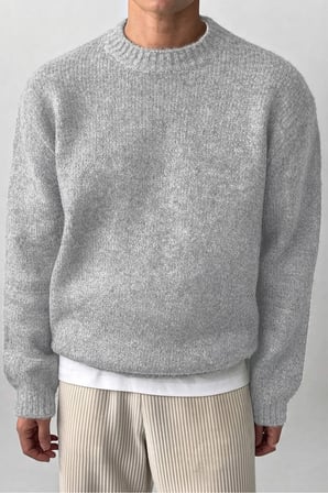 Erkek Oversize Balıkçı Yaka Triko Kazak – Rahat Kalıp