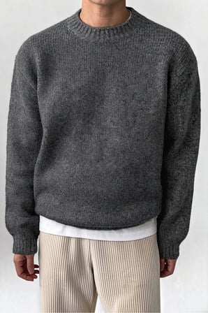 Erkek Oversize Balıkçı Yaka Triko Kazak – Rahat Kalıp