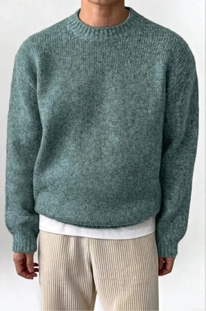 Erkek Oversize Balıkçı Yaka Triko Kazak – Rahat Kalıp