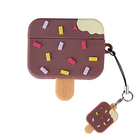 Gpack Apple Airpods Pro 2 Uyumlu Kılıf TPU Kabartma Figürlü İpli Silikon Airbag 37