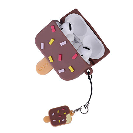 Gpack Apple Airpods Pro 2 Uyumlu Kılıf TPU Kabartma Figürlü İpli Silikon Airbag 37