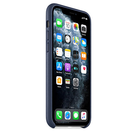 Apple iPhone 11 Pro Deri Kılıf MWYG2ZM/A Gece Mavisi