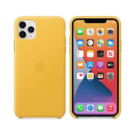 Apple iPhone 11 Pro Max için Deri Kılıf Mayer Limon - MX0A2ZM/A
