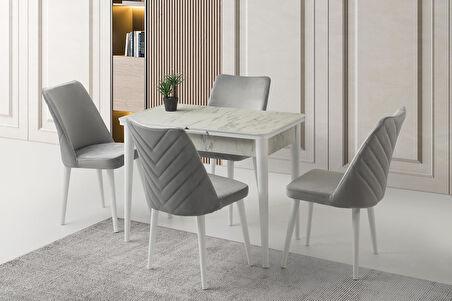 Tekno Venedik MDF Açılır Mutfak Masa Sandalye Takımı 60x100 