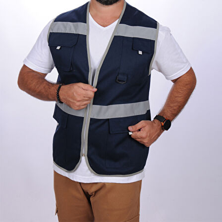 Formteks İşçi Çok Cepli Reflektörlü  Alet Yeleği   Lacivert