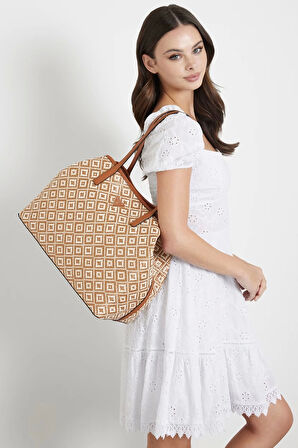 Guess Kadın Rafya Vikky Shopper Çanta