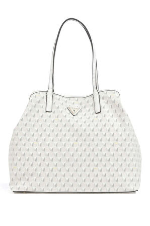 Guess Kadın Beyaz Geometrik Desenli El Çantası