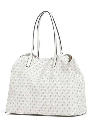 Guess Kadın Beyaz Geometrik Desenli El Çantası